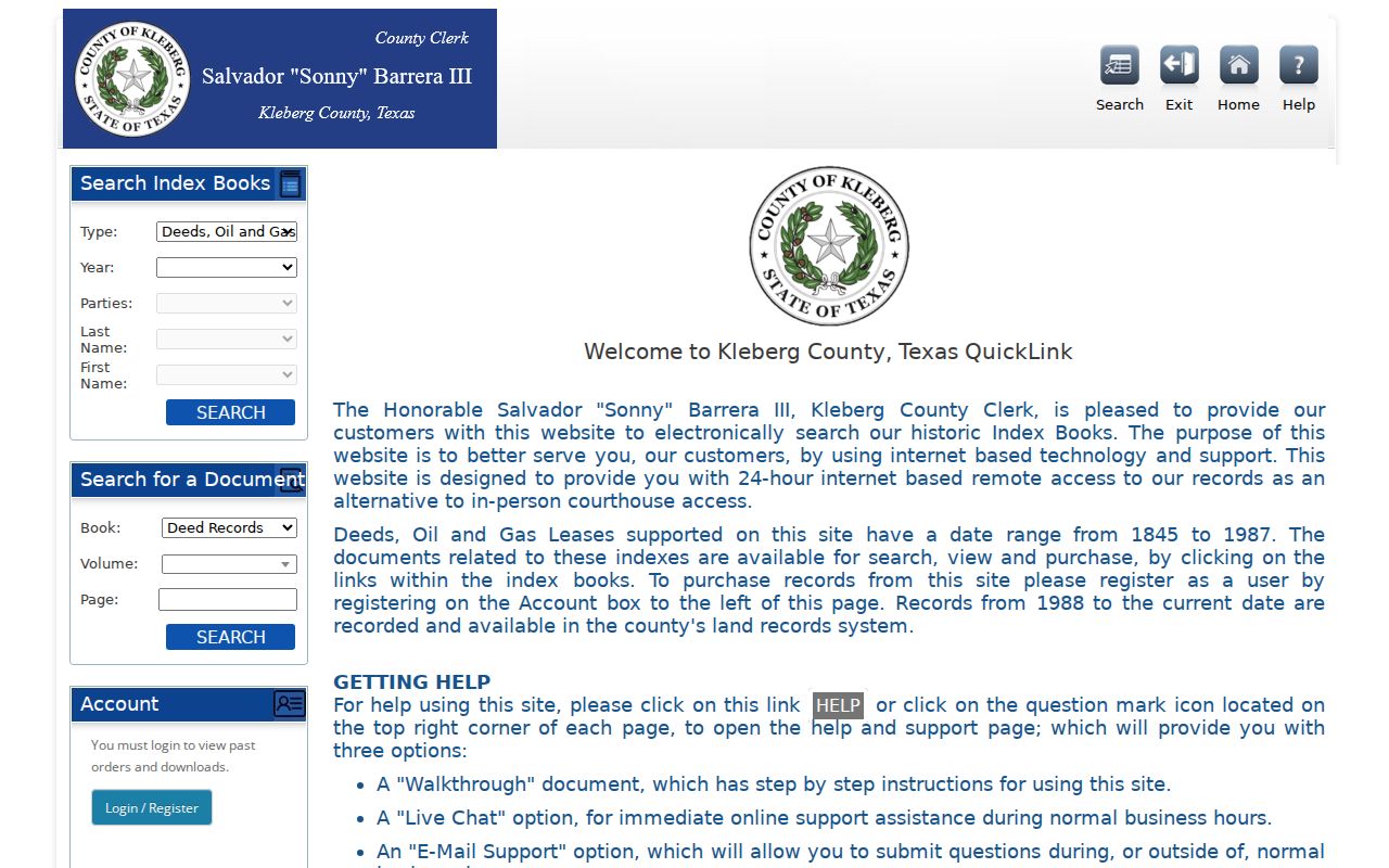 Kingsville street directory historic Kleberg deed index